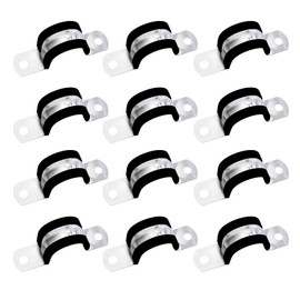 KLINNA Pack of 12 Pipe Clamps 25 mm Made of Robust Stainless Steel | 2-Hole U-Clamp as Pipe Holder, Professional Mounting Clamps for Rigid Pipe Pipe