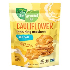 Real Food From The Ground Up Cauliflower Snacking Crackers - 6-Pack Snack Bags (Sea Salt)