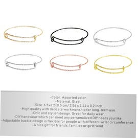 SEWACC 6pcs Slidable Activity Bracelet Extendable DIY Metal Wire Bracelet for Women Adjustable Buckle Design