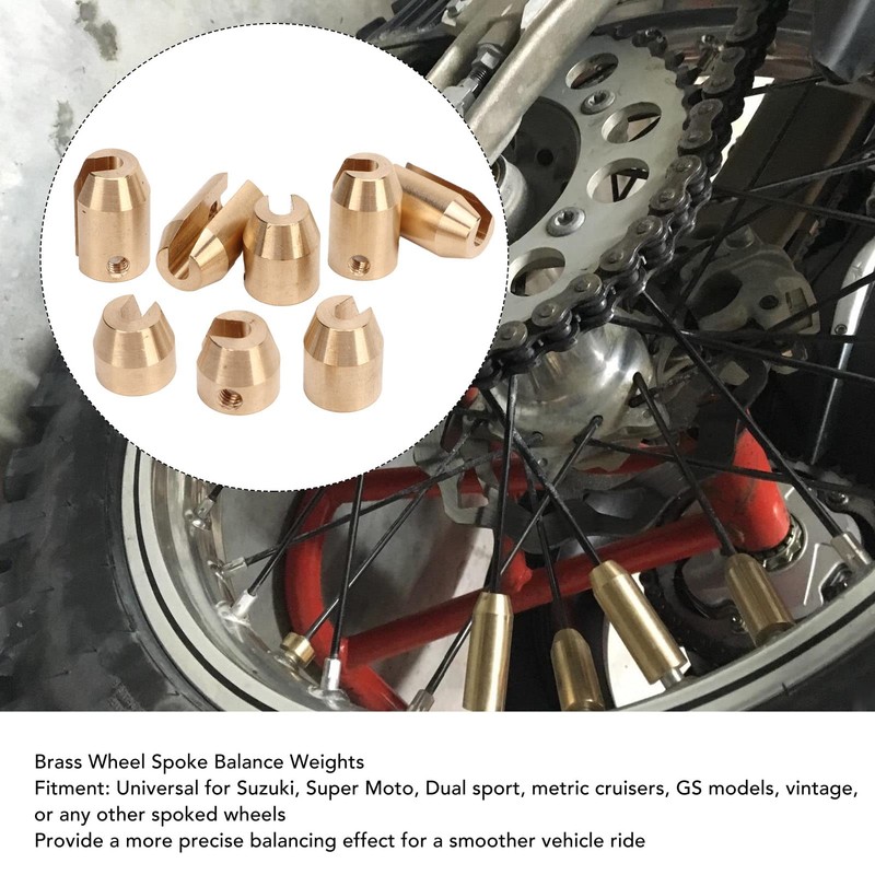 Wheel Spoke Balance Weights, Motorcycle Reusable Brass Wheel Spoke Balance