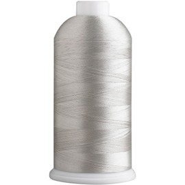 Super B Polyester Embroidery Thread, 40wt Large Spool 5000m, Embroidery Thread for Commercial & Domestic Machine, 175 Colors Machine Embroidery Thread, 100% Polyester Thread - White Grey 829