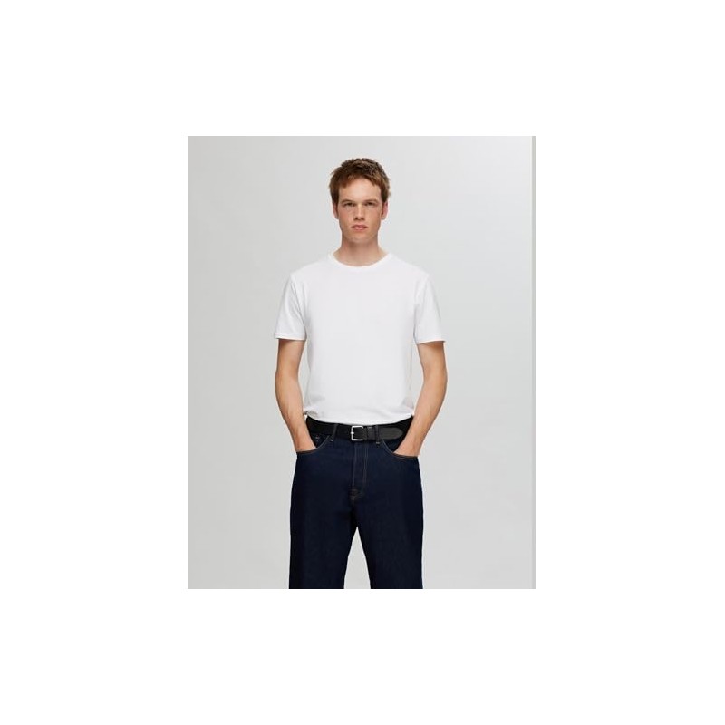 SELECTED HOMME Male Leather Belt, black
