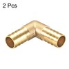 sourcing map Pack of 2 14 mm Barb Brass 90°