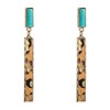 Rectangle Turquoise Dangle Earrings for Women Girls Gold Plated Long