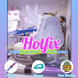 qiipii 1600pcs SS16 Crystal White Hotfix Rhinestones 4mm Flatback Hot Fix K9 Glass Round Crystal Clear Rhinestones Stone Gems Diamonds for Crafts Crafting Fabric Clothes Shoes Bag DIY Decoration Gifts