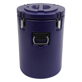 Bokknppo 9.25 Gallon Insulated Beverage Cooler Dispenser Camping Cooler Chiller Portable Sports Cooler Round Water Beverage Dispenser with Stainless Steel Interior for Hot or Cold Food Storage (Blue)