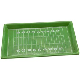 Boston International Serving Tray Football Party Ceramic Condiment Server Platter with Three Bowls, 10 x 6-Inches, Football Fever