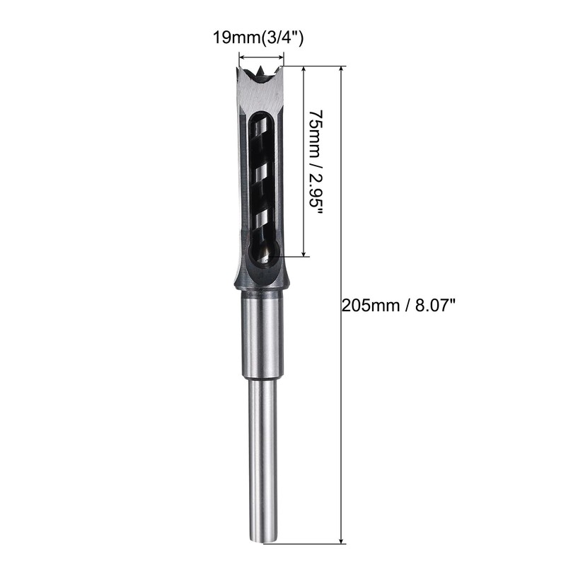 uxcell Square Hole Drill Bit 19mm(3/4") High Speed Steel Hollow