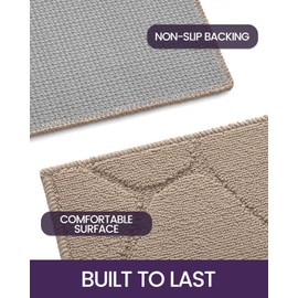 DEXI Door Mat for Entrance, Washable Front Entryway Rugs with Non Slip Backing, Low Profile Entry Doormats for Inside House, Garage, Patio, 30x17, Beige