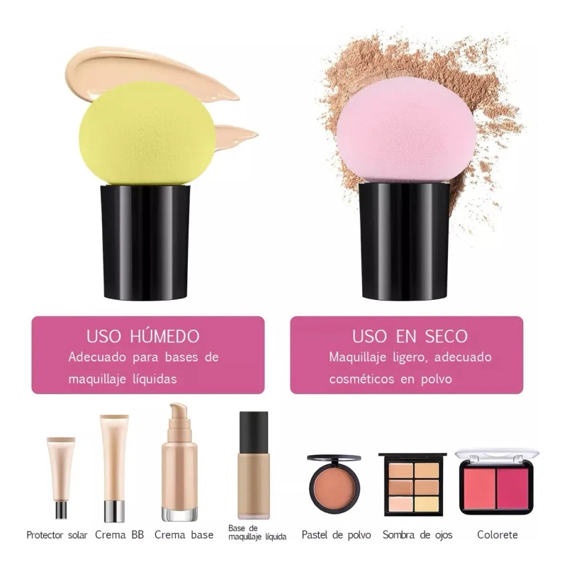 Kit De Esponja Para Maquillaje Con Brochas Kabuki Para Base