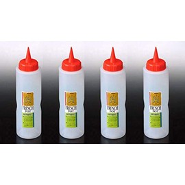 JapanBargain 3270x4, Set of 4 Squeeze Bottles Japanese Squirt Condiment Bottles Ketchup Bottle 11 ounce Made in Japan, Red