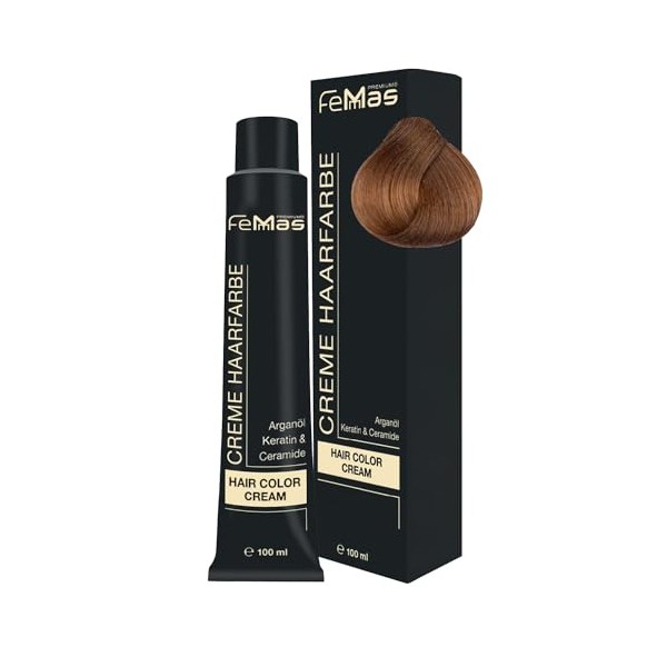 FemMas Haarfarbe Hellblond Gold Intensiv 8.33 I Professionelle Creme Haarfarbe