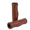 Riloer Bicycle Handlebar Grips Leather Retro Grips Set Leather Black