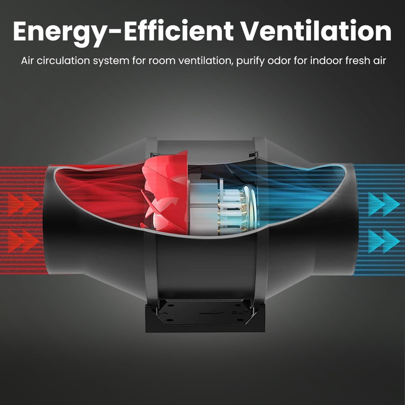 4 Inch 200 CFM Inline Duct Fan with Variable Speed