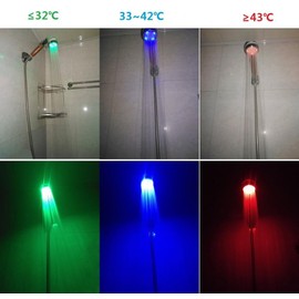 Comely LED Hand Shower Head, LED Hand Shower with Colour Changing Shower Head LED Temperature Controlled with 3 Colours Change for Bathroom, Economy Shower Head (Shower Head without Hose), Chrome