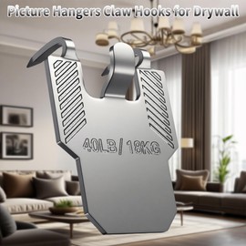 YOUNEEDFUL New Picture Hangers Claw Hooks for Drywall, 20-Piece Set - Hardened Steel Claw Design, Tool-Free Installation, Holds Up to 40 lbs, Perfect for Home & Office Decor