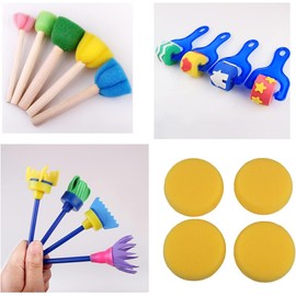 Kids Paint Sponges, Early Learning Paint Brushes Sponge Stamps Foam Art Craft Drawing Tools