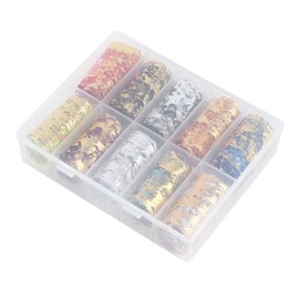 Healeved Fashion Nail Foil Mesh Gauze Gold Silver Foil for Manicure Decoration Color Variations Nail Art Supplies for Women and Girls