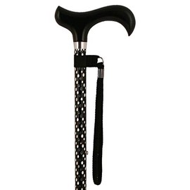 Adjustable Black Elegant Engraved Cane