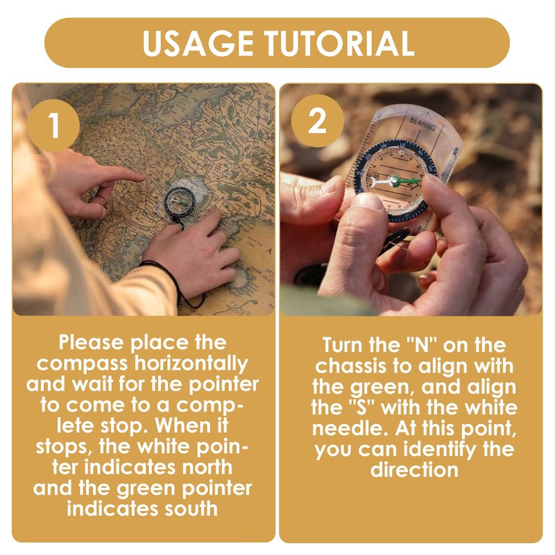 2-Pack Professional Baseplate Ruler for Hiking | Map Ruler with