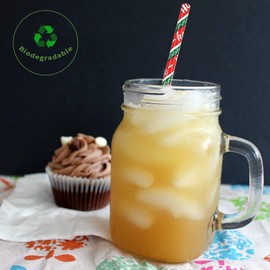 50pcs Christmas Paper Straws, Red Green Paper Drinking Straws Biodegradable Paper Straws Christmas Decorations Party Straws Xmas Party Birthday Table Decor,Snow Flakes/Xmas Tree/Stars/Stripes Pattern