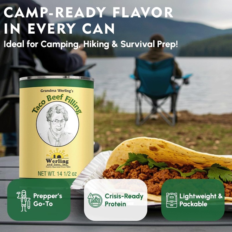 Werling & Sons Taco Beef Filling 14.5 Oz Fully Cooked