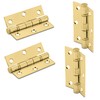 XFORT 3 Inch (75mm) Polished Brass Ball Bearing Hinges, Steel