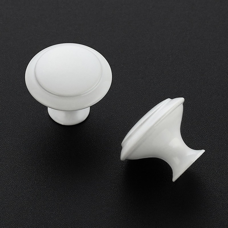 Ravinte 20 Pack White Kitchen Cabinet Knobs 1-1/4 Inch Round