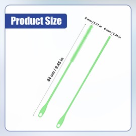 2pcs Silicone Straw Brushes, 6mm+8mm Reusable Hanging Straw Cleaning Brush Extra Long Straw Cleaner Brush Bendable Crevice Brush Pipe Cleaners for Glass Metal Straw (Green)