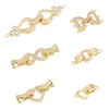 SUPERFINDINGS 6 Sets 6 Style Brass Folding Clasp Golden Zirconia