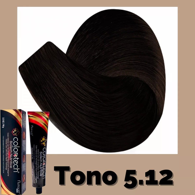 Color Tech Tinte 5.12 Castaño Claro Cenizo Nacarado Tubo 90g