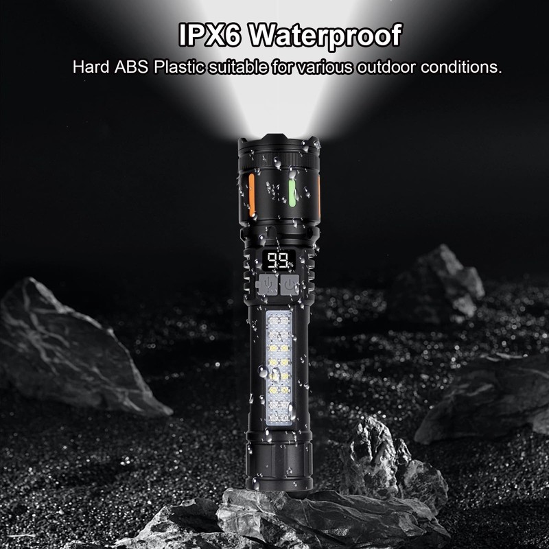 Flashlights High Lumens Rechargeable, 900,000L Handheld Super Bright Led Flashlight