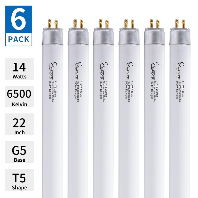Wesome Lighting 22 Inch F14T5/DL Fluorescent Light Bulb, 6500K Daylight,