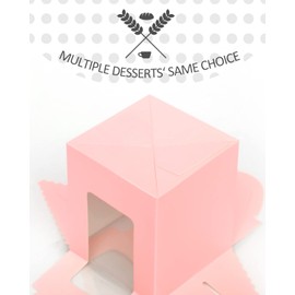 Gcardist Pink Cupcake Boxes Single Cupcake Holder Disposable 25 Pieces Individual Cupcake Boxes with Window 9.1 x 9.1 x 10.9 cm Cupcake Container (3.7 x 3.7 x 4.5 Inch)