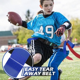 Hilhook Flag Football Belts, 7 Players Adjustable Flag Football Flags Sets for Youth, Kids and Adults Sport Team Building and Competition Training (Blue)