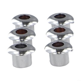 6 Pieces 10mm Bushing Sleeve Nuts for Vintage Guitar Machine Heads Tuning Pegs Fit Modern Holes (Silver)