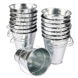 15 Pack 4.5 Inch Mini Metal Buckets, Metal Buckets with Handle, Easter Bucket,Pencil Holder and Flower Pots, Used to Carry, Store, or Even Plant, by GENHAKON.