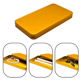 2 PCS Gold Metal Cash Box Money Box for Cash Single Row Currency Tray Money Holder Money Saving Organizer Cash Organizer Money Gift Box Organizer Money Storage Box with Lid Money Organizer for Cash