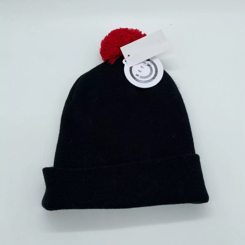 Neff Unisex Cuffed Winter Hat with Pom Warm Solid Black