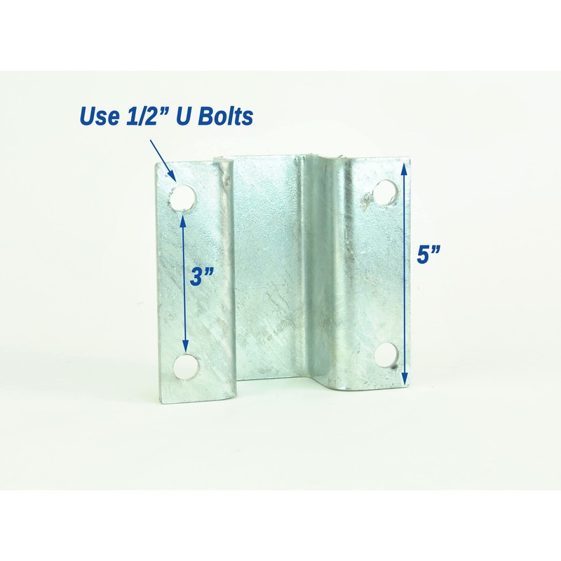 Sturdy Built 2 inch Galvanized Boat Trailer Hat Bracket Support