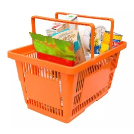 Exhivit Canastilla Plastica Apilable De Mano Para Supermercado Paq5