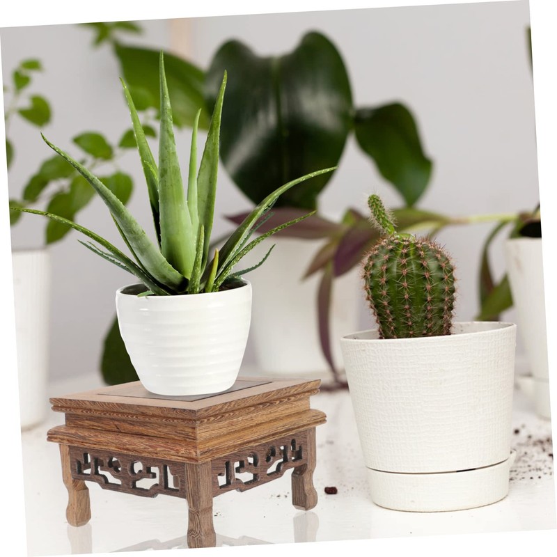 CAXUSD Wooden Planter Stand Rustic Flower Pot Holder for Home