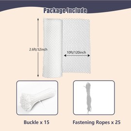 Banister Guard 10 ft L x 2.6 ft H Balcony Netting for Pets Stairs Railing Nylon Net Stairway Balcony Mesh Netting Banister Stair Net Balcony Safety Net Stair Guard for Indoor & Outdoor(White)