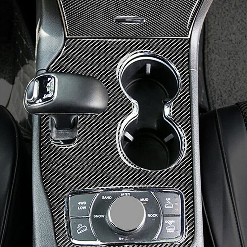 TEAMWILL Carbon Fiber Console Gear Shift Panel Cover Trim Fit