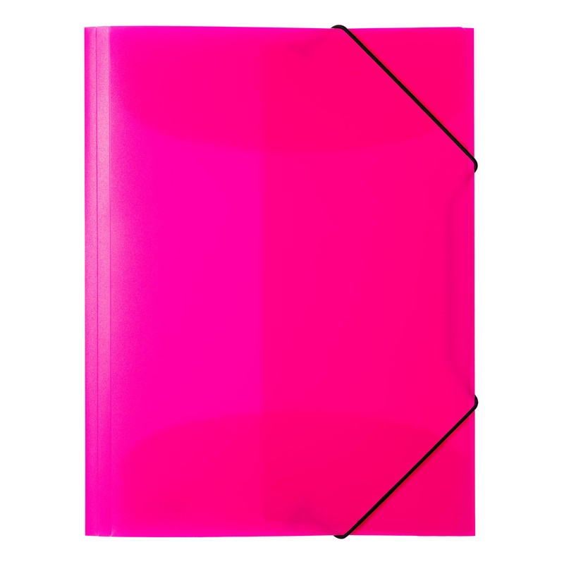 HERMA Portfolio Folder A4 Neon Pink Translucent Plastic Corner Folder