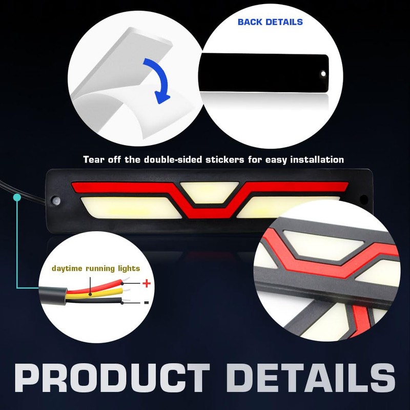 NSKANQI 2pcs COB DRL Flexible Car LED Daytime Running Lights