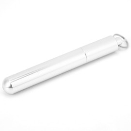 Pocket Toothpick Holder Reusable Aluminium Alloy Toothpick 8-10 Toothpicks Box with Key Ring, 3.4 x 0.4 Inch Emergency