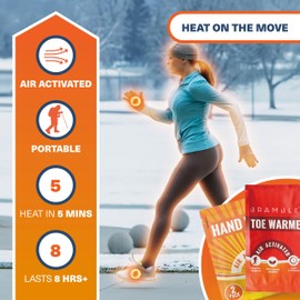 BRAMBLE 40-Pack Warmers - 20 Hand Warmers & 20 Foot Warmers - Long-Lasting Heat Packs (8hrs +) for Outdoor Activities, Sports, and Cold Weather