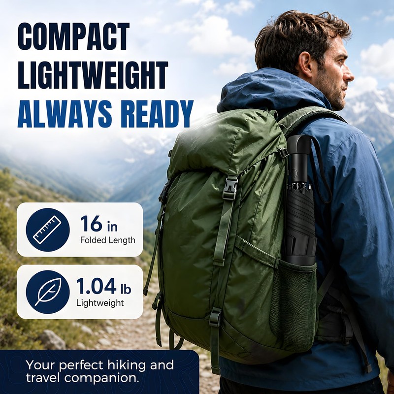 Collapsible Windproof Umbrella Travel - 42inch Auto Open & Manual