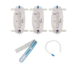 ViDava Leg Bag Urinary Drainage Bag 3-Pack, 32 oz – Includes 3×18” Tubing, Anti-Reflux Valve, Cloth Straps, Easy Flip Drain Valve & Deluxe Leg Strap – Comfortable Catheter Drainage for Day Use